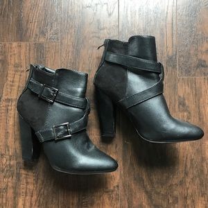 Black heeled booties